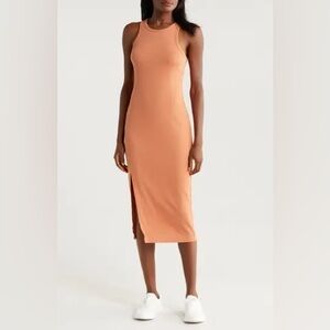 NWT Beyond Yoga Ease Into It Midi Tank Dress Burnt Orange